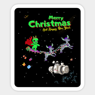 Merry Christmas Alien Sticker